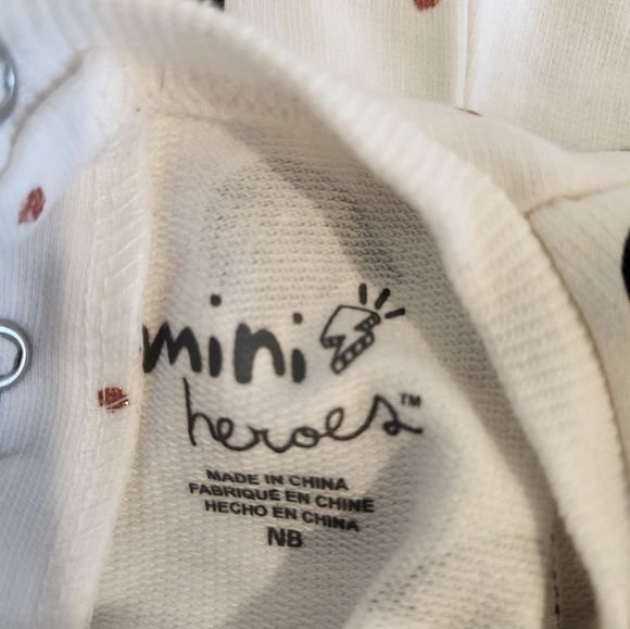 Mini Heroes French Terry Long Sleeve Romper - Picture 4 of 5